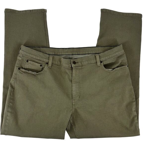 LL Bean Men's BeanFlex Pants 42x32 Loden Green Standard Fit Straight Leg EUC - Picture 3 of 13